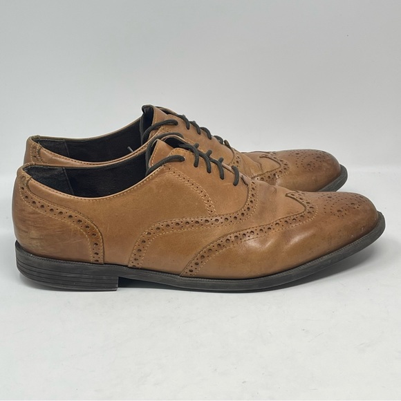 Cole Haan Ross Dustin Shoes Mens 12 M Brown Leather Wingtip Oxford Casual - Picture 1 of 14